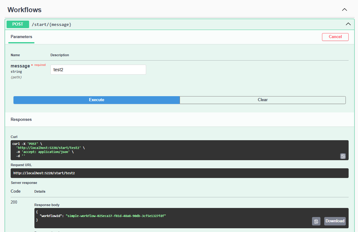 start worflow 2